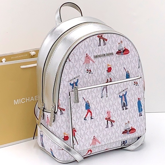 MICHAEL KORS ADINA MEDIUM BACKPACK BRIGHT WHITE MULTI COLOR - Picture 1 of 16
